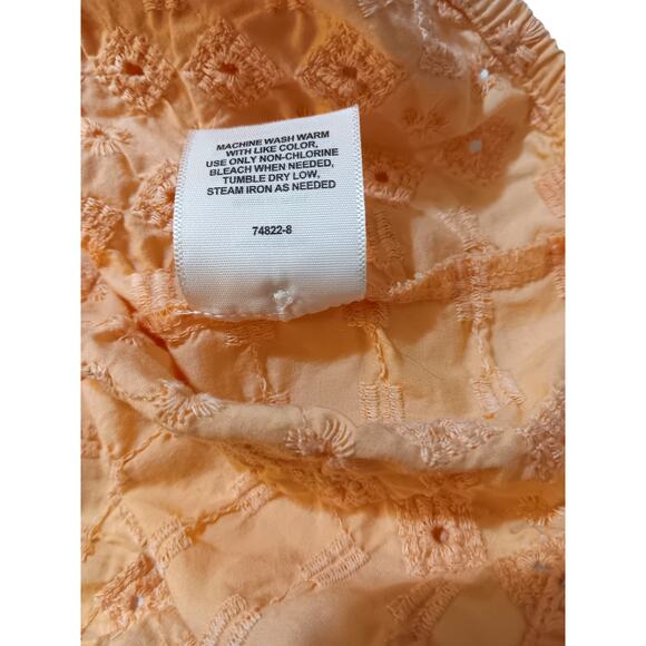 ST. JOHN BAY Cotton Eyelet Top Blouse Plus 3X Peach Orange Comfort Vacation Trip - Picture 5 of 7